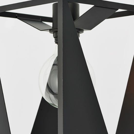 Kolo Dark Grey Fabric Flex Ceiling Pendant Light In Matt Black