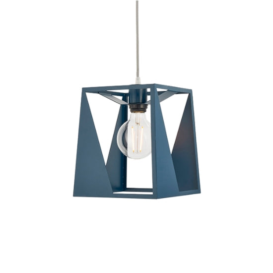 Kolo Dark Grey Fabric Flex Ceiling Pendant Light Matt Ink Blue