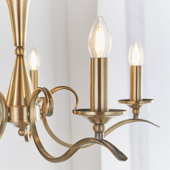 Kora 5 Lights Ceiling Pendant Light In Antique Brass
