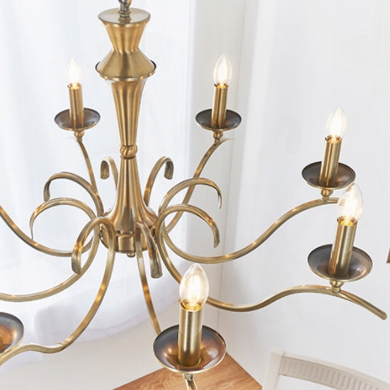 Kora 8 Lights Ceiling Pendant Light In Antique Brass