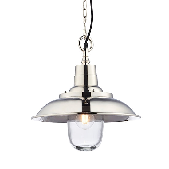 Langley Ceiling Pendant Light In Polished Bright Nickel