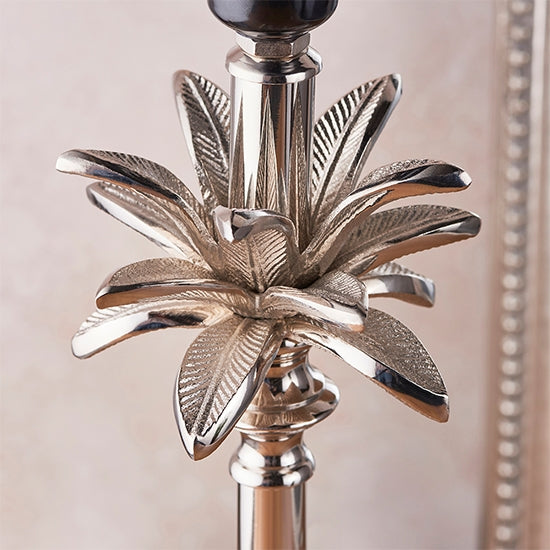 Leaf And Freya Medium Silver Shade Table Lamp In Polished Nickel