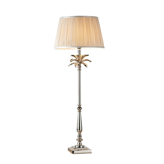 Leaf And Freya Tall Oyster Shade Table Lamp In Polished Nickel