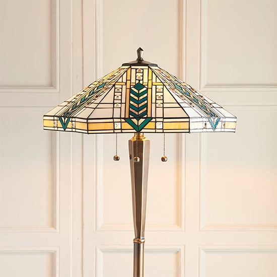 Lloyd Tiffany Glass Floor Lamp In Deep Antique Patina