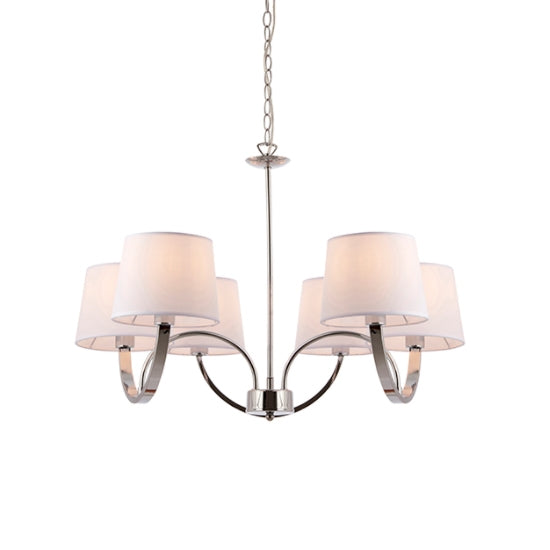 Macy 6 Lights Fabric Ceiling Pendant Light Chrome