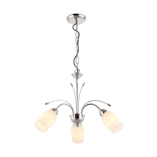 Meadow 3 Lights Glass Ceiling Pendant Light Chrome