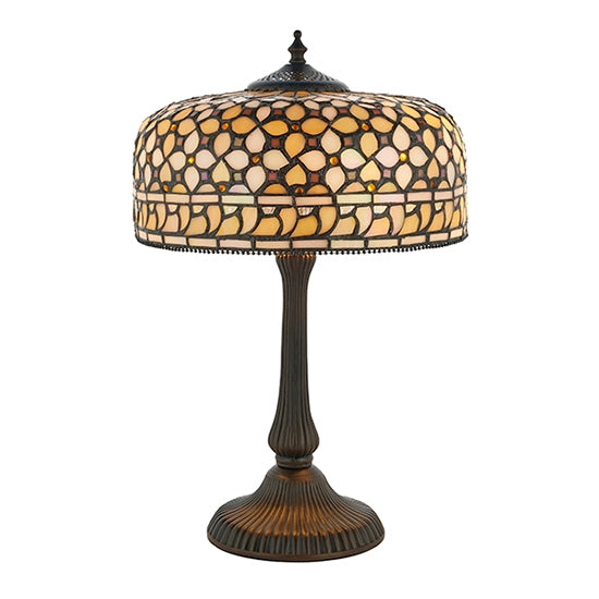 Mille Feux Medium Tiffany Glass Table Lamp In Dark Bronze