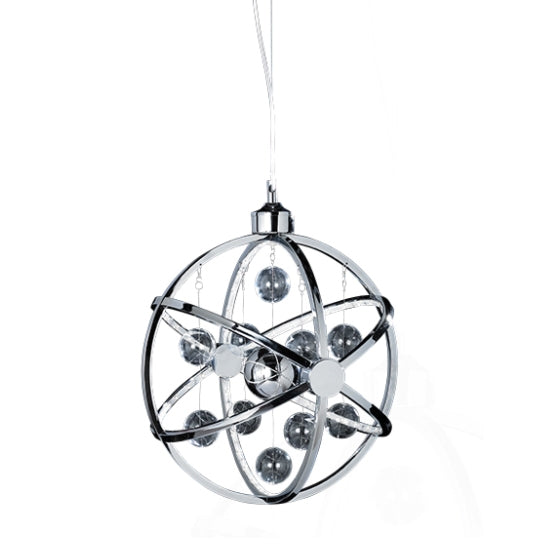 Muni 390mm Clear Glass Ceiling Pendant Light In Polished Chrome