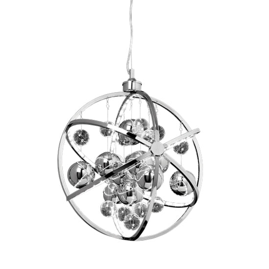 Muni 480mm Clear Glass Ceiling Pendant Light In Polished Chrome