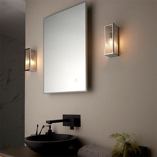 Newham Wall Light In Chrome With Clear Ribbed Glass Diffuser