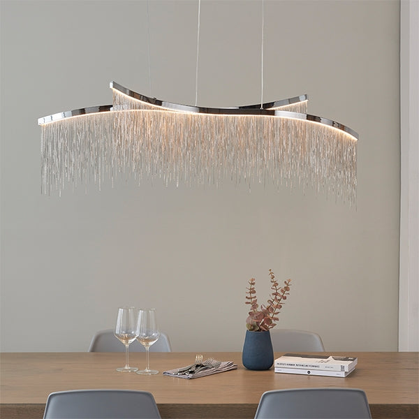 Orphelia 2 Lights Ceiling Pendant Light In Polished Chrome And Silver