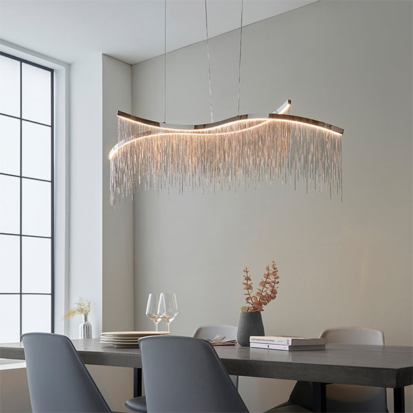 Orphelia 2 Lights Ceiling Pendant Light In Polished Chrome And Silver
