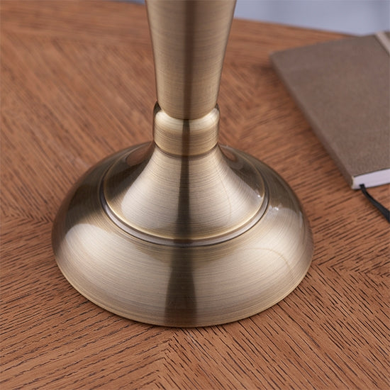 Oslo And Freya Small Oyster Shade Table Lamp In Antique Brass