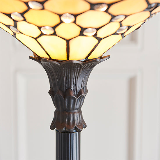 Pearl Uplighter Tiffany Glass Floor Lamp In Dark Bronze