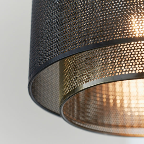 Plexus Large Ceiling Pendant Light In Matt Black And Antique Brass