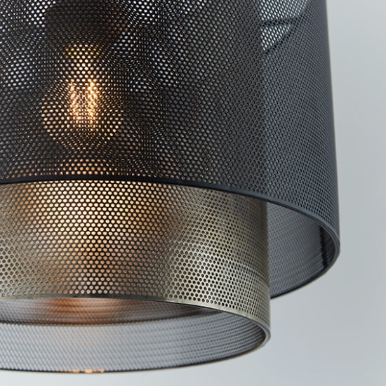 Plexus Small Ceiling Pendant Light In Matt Black And Antique Brass