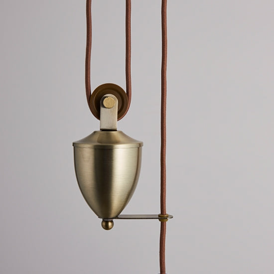 Polka Rise And Fall LED Ceiling Pendant Light In Antique Brass