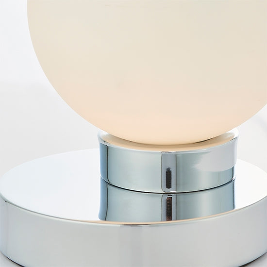 Ratio Gloss Opal Glass Shade Touch Table Lamp In Chrome