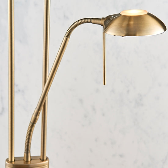 Rome Mother And Child Task Floor Lamp In Antique Brass