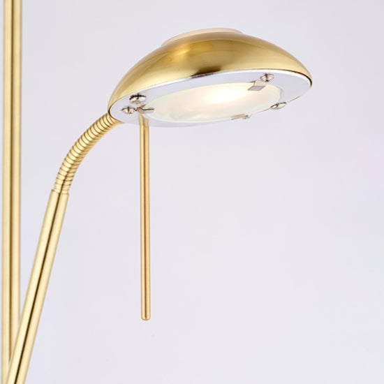 Rome Mother And Child Task Floor Lamp In Satin Brass