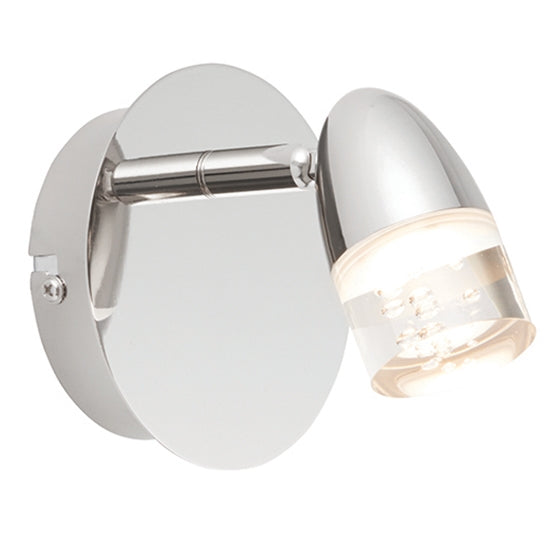 Saul LED Single Wall Light In Bright Nickel