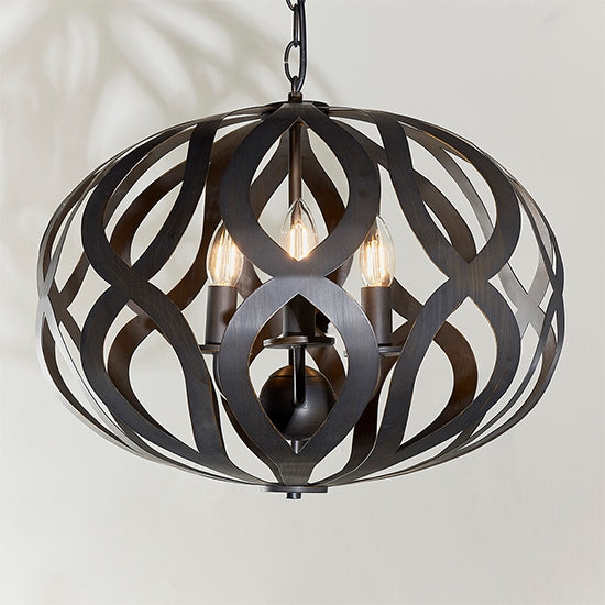 Sirolo 3 Lights LED Ceiling Pendant Light Antique Brushed