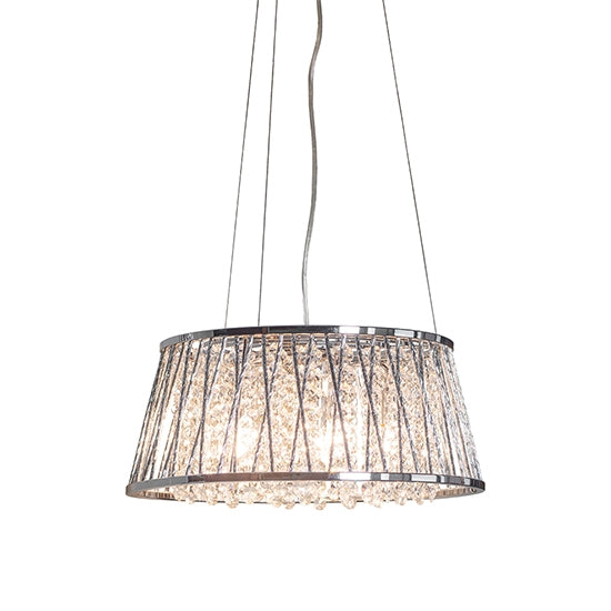 Sophia 5 Lights Clear Crystal Ceiling Pendant Light Chrome