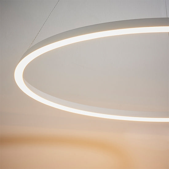 Staten LED Ceiling Pendant Light In Matt White With White Diffuser