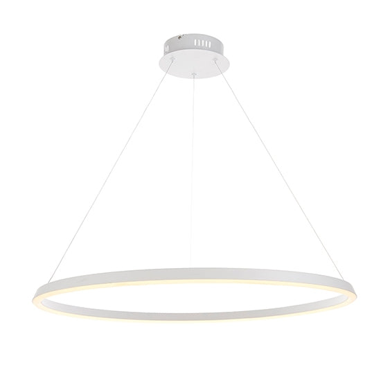 Staten LED Ceiling Pendant Light In Matt White With White Diffuser