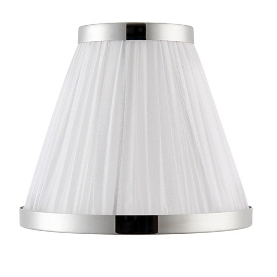 Suffolk Fabric 8 Inch Shade In White Organza With Polished Nickel Plate