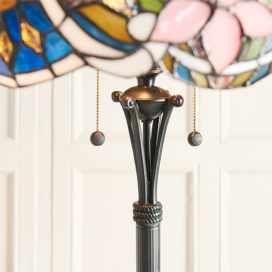 Sullivan Tiffany Glass Floor Lamp In Dark Bronze