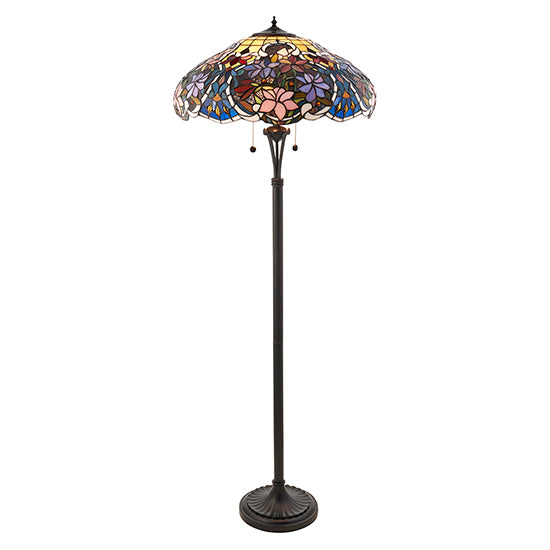Sullivan Tiffany Glass Floor Lamp In Dark Bronze
