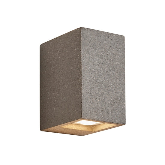 Tor LED 2 Lights Wall Light In Smooth Grey Concrete Plaster