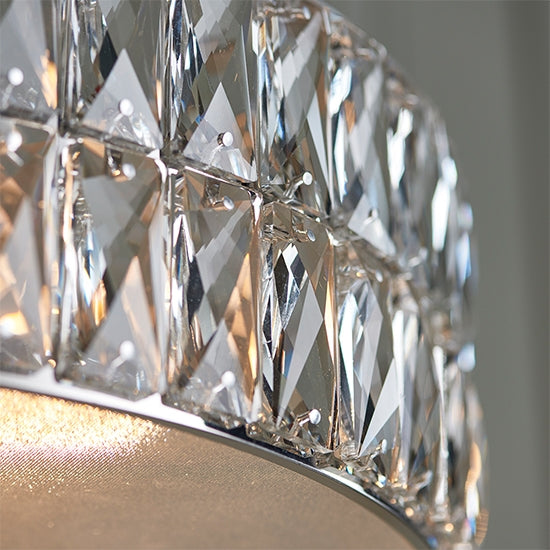 Verina Crystal Glass 5 Lights Ceiling Pendant Light In Chrome