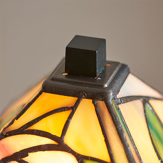 Willow Mini Tiffany Glass Table Lamp In Dark Bronze