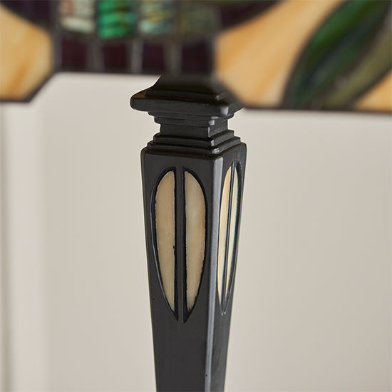 Willow Small Tiffany Glass Table Lamp In Dark Bronze