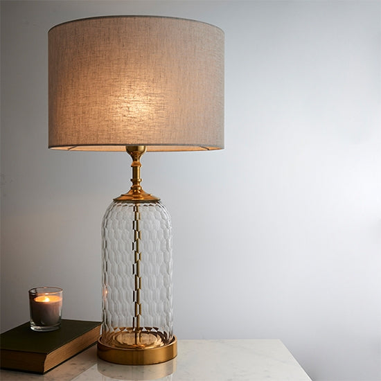 Wistow Clear Glass Table Lamp Base Only In Solid Brass