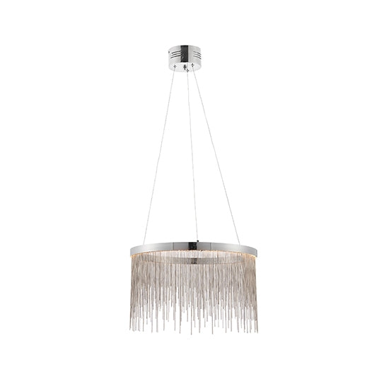 Zelma Waterfall Ceiling Pendant In Polished Chrome And Silver