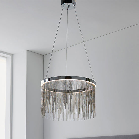 Zelma Polished Chrome Ceiling Pendant Light With Colour Changing Technology