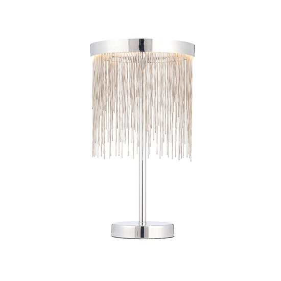 Zelma Waterfall Table Lamp In Polished Chrome And Silver